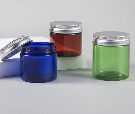180g cosmetic packaging pet plastic cream jar with aluminum lid
