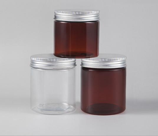 180g cosmetic packaging pet plastic cream jar with aluminum lid