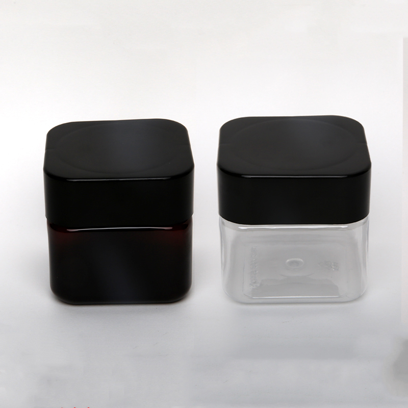 180ml/215ml Empty Clear/brown square cosmetic cream jar 250g/300g seal honey plastic jar
