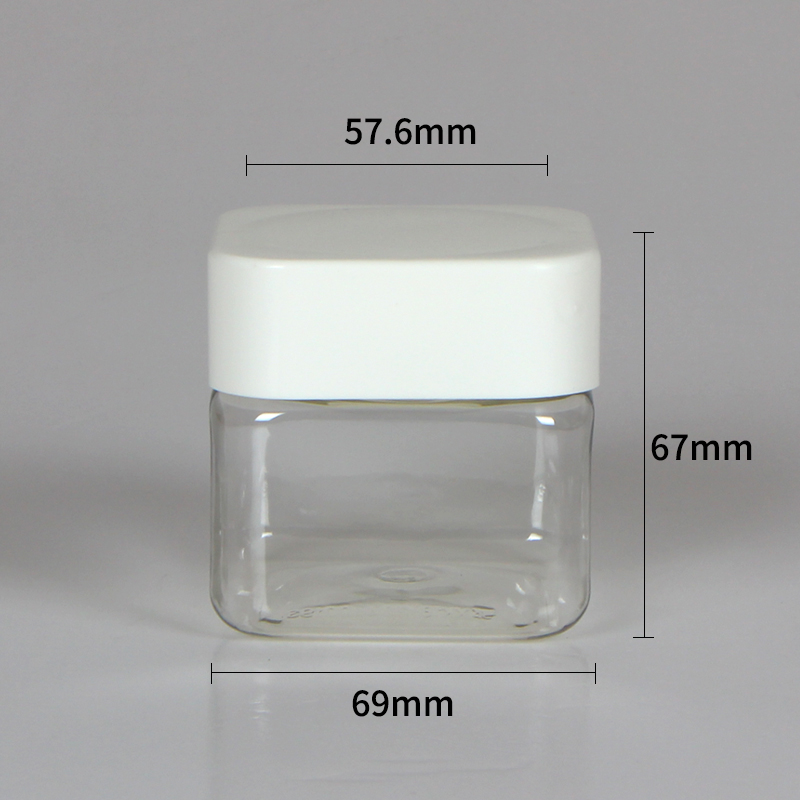 180ml/215ml Empty Clear/brown square cosmetic cream jar 250g/300g seal honey plastic jar