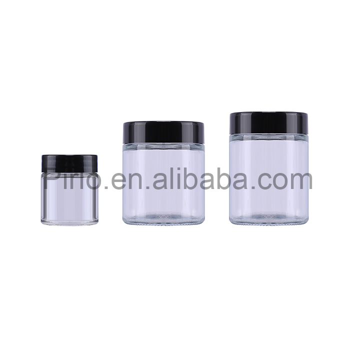 180ml 240ml 360ml transparent glass with screw lid food grade thick wall glass jar