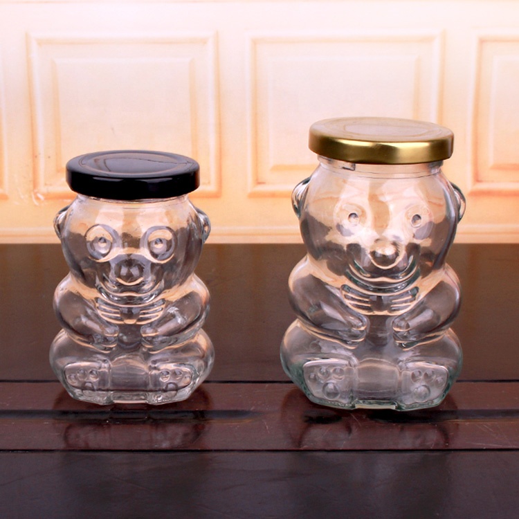 180ml 280ml bear shaped candy glass jar with screw caps