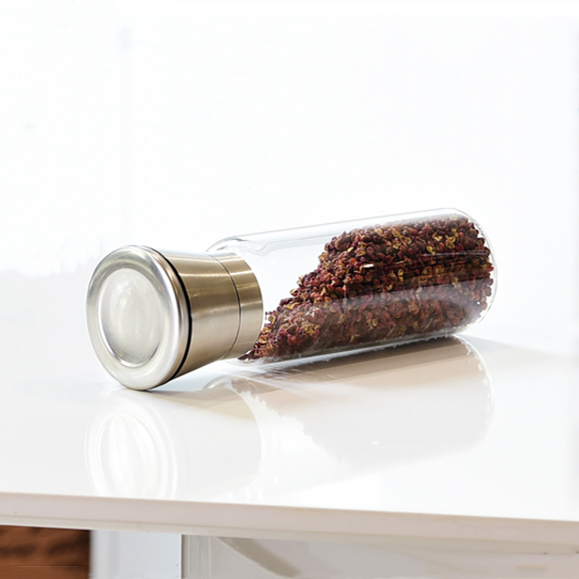 180ml 300ml 500ml Hand grinder domestic grinding bottle glass seasoning bottle for pepper powder black pepper sesame