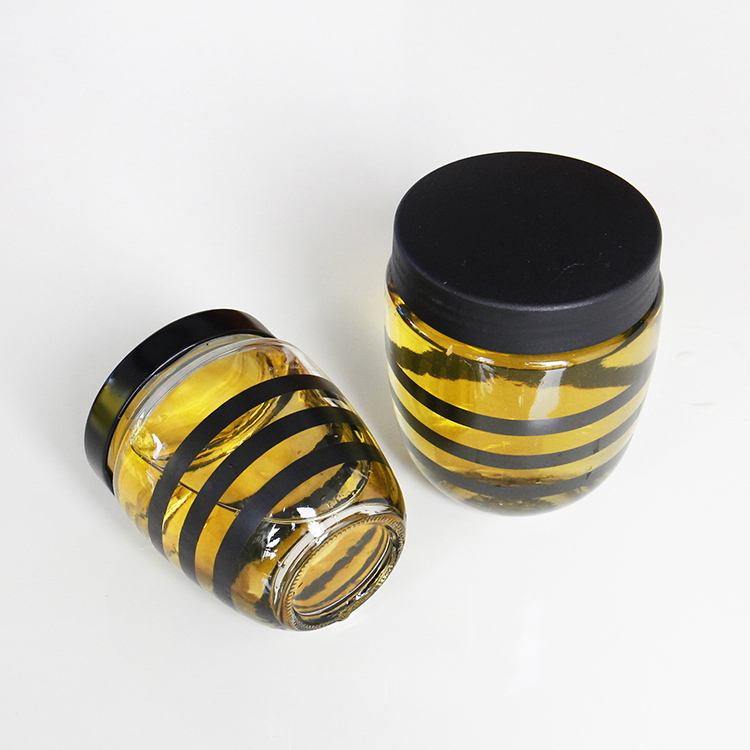 180ml 320ml Glass Honey Container Honey Storage Bottle Glass Honey Jam Jelly Jar With Plastic Lid