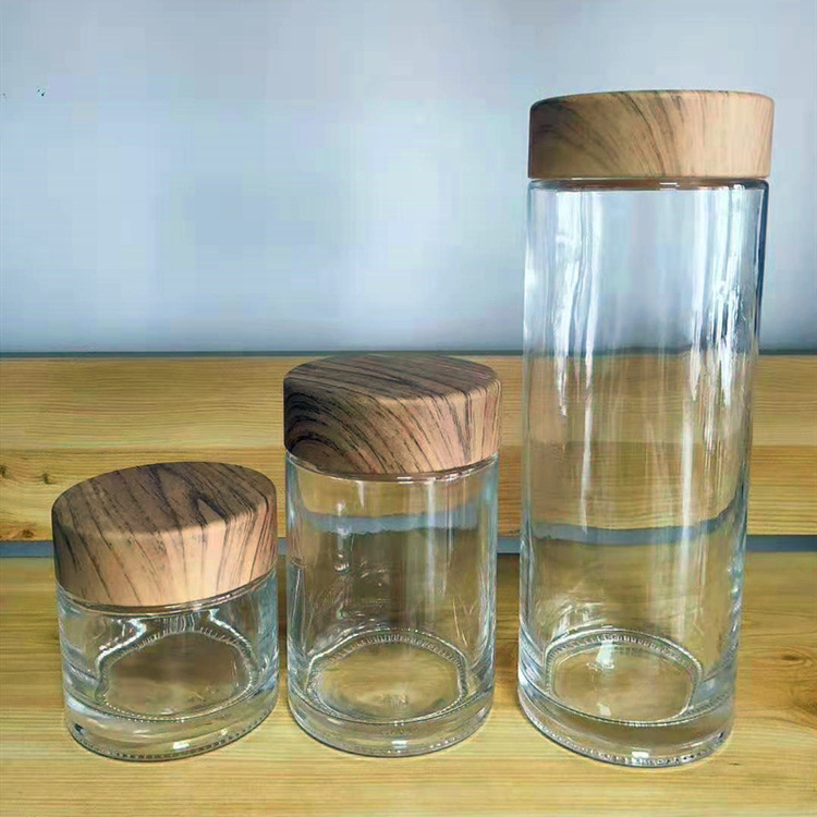 180ml 360ml 500ml 750ml Food grade Honey candy glass jar with bamboo lid top e