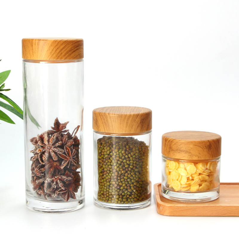 180ml 360ml 500ml 750ml Food grade Honey candy glass jar with bamboo lid top e