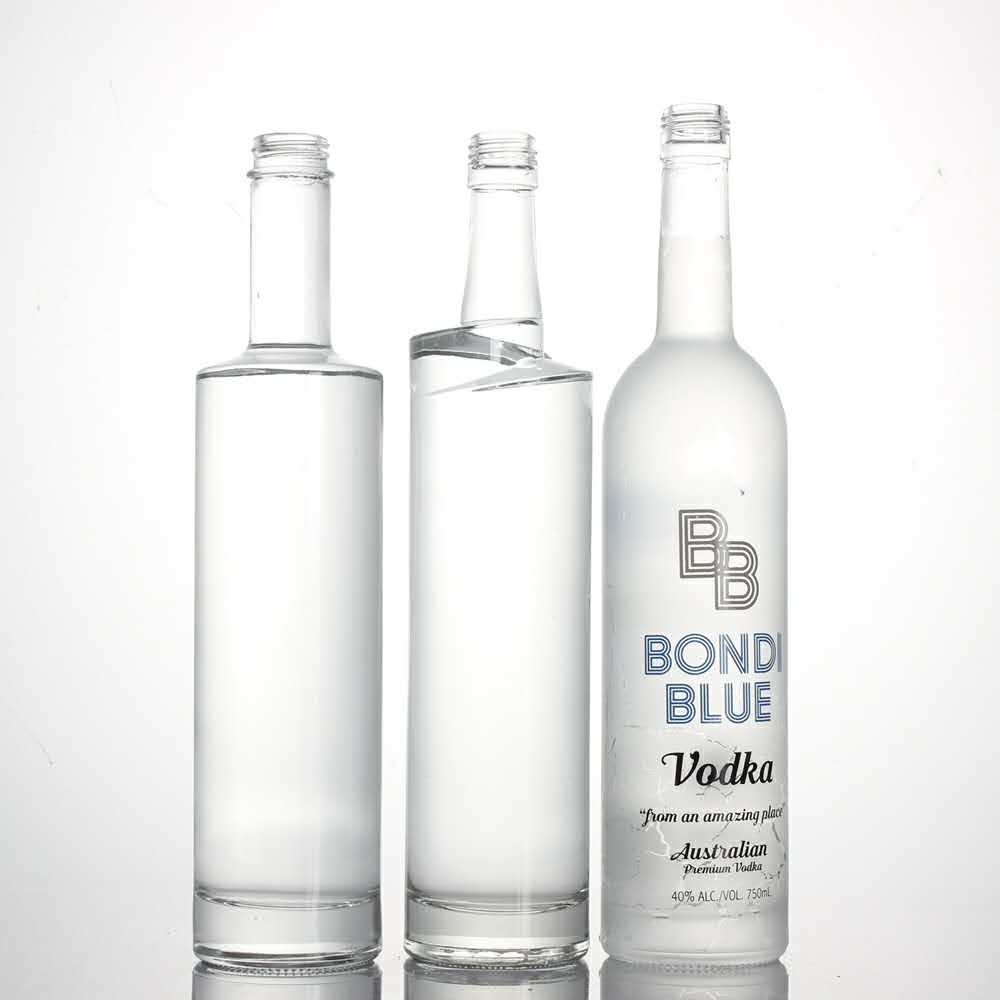 180ml 375ml 500ml 700ml 750ml standard transparent extra flint liquor spirits gin vodka glass bottle with cork stopper