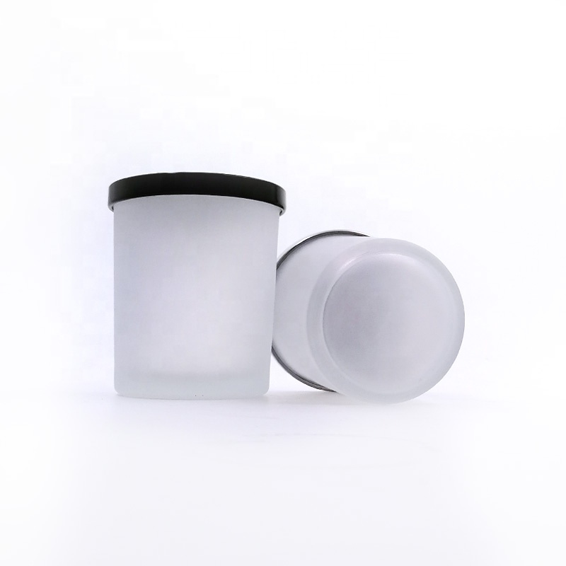 180ml 6oz 220ml 7oz weed jars custom matte frosted clear round flower packaging candle jar with kush hemp black metal wooden lid