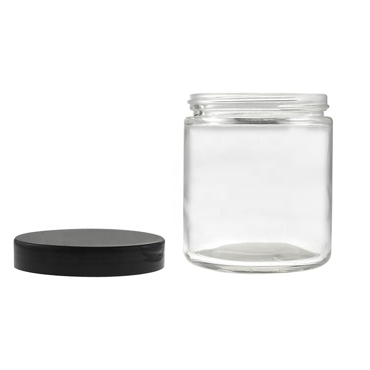 180ml/6oz clear round straight side glass jar for honey storage container