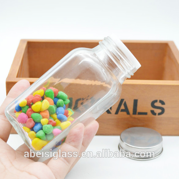 180ml 6oz empty glass square seasoning packaging with shaker tops