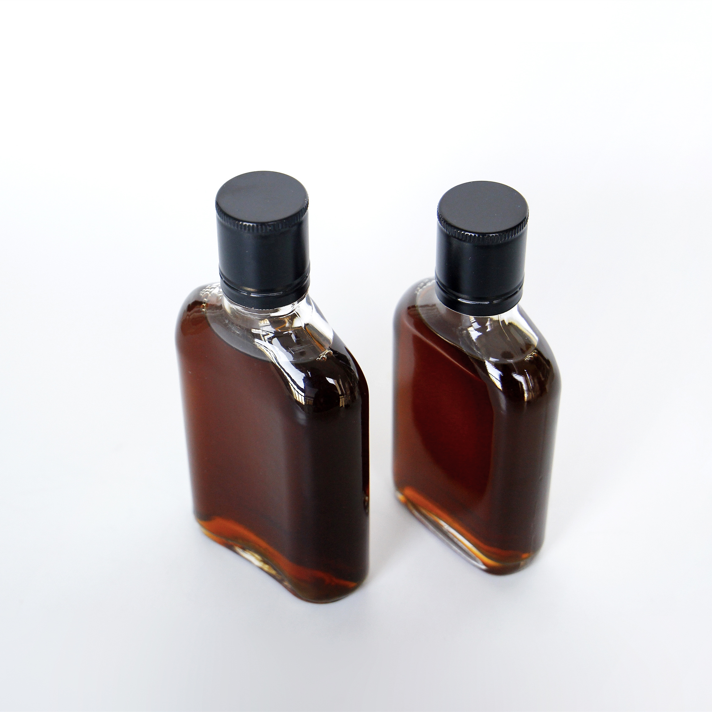 180ml Flat Glass Bottle Cold Brew Coffee Hip Flask Glass Bottle With Metal Lid