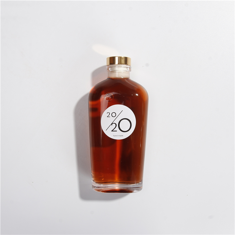 180ml Square Flat Vodka Whisky Glass Bottle Drinking Liquor Bottle With Cork