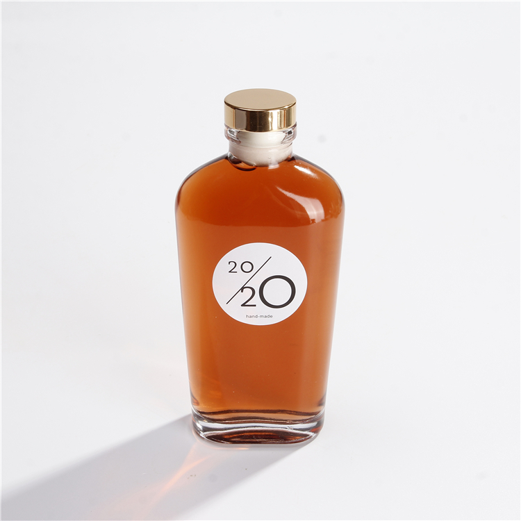 180ml Square Flat Vodka Whisky Glass Bottle Drinking Liquor Bottle With Cork