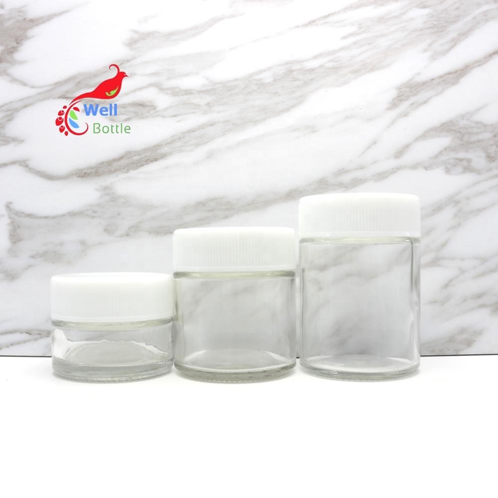 180ml empty child resistant cosmetic packaging glass cream balm jar with child proof cap CRC-27B