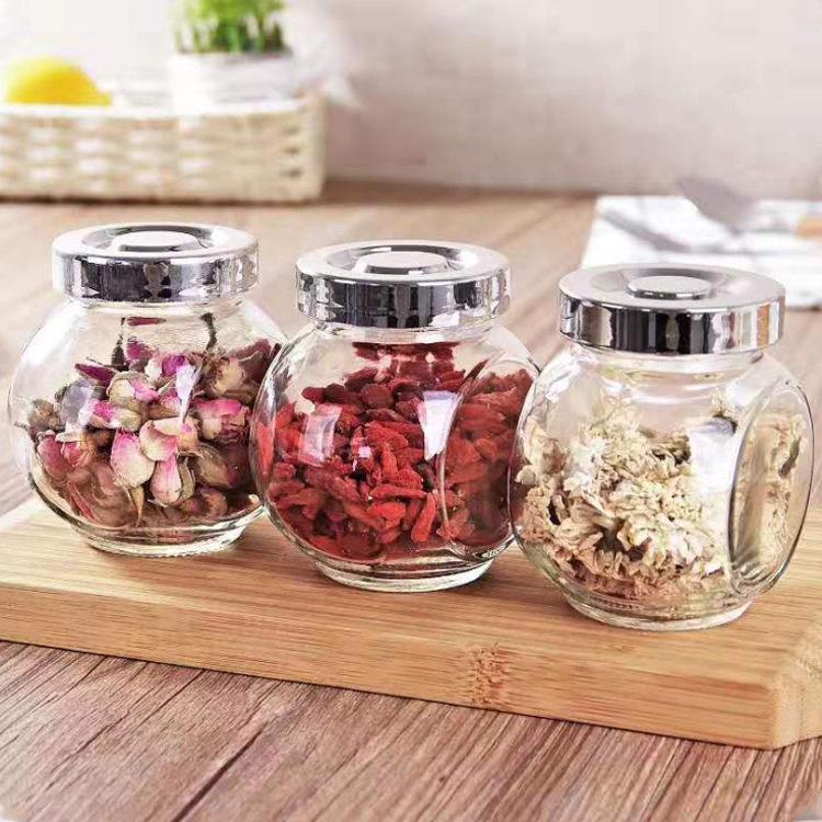 180ml flat drum bottles with lid for kitchen seasoning glass jar