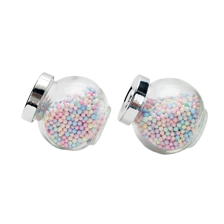 180ml flat drum shape clear glass jar with electroplate lid for candy food storage