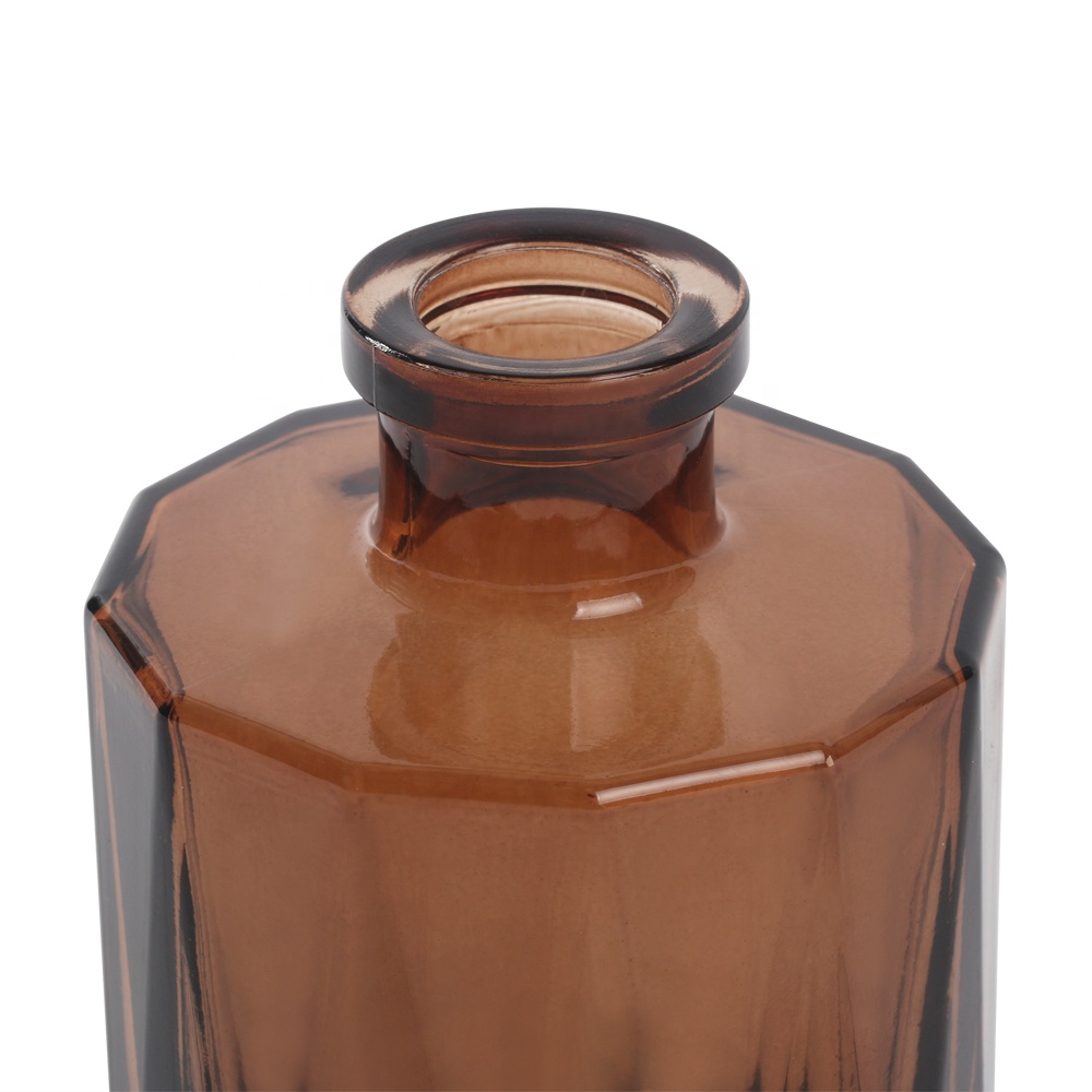180ml round brown amber colored reed diffuser glass bottle with rubber stopper