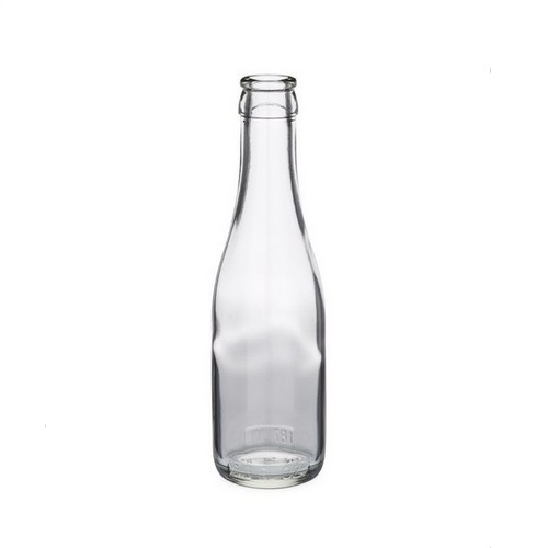 187ML clear mini champagne glass bottle 6.32oz wine glass bottle wholesale glass bottle with crown cap
