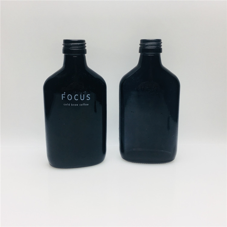 187ml 200ml black glass wine bottles with aluminium lid