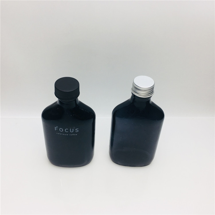 187ml 200ml black glass wine bottles with aluminium lid