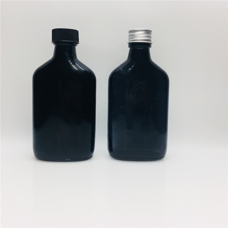 187ml 200ml black glass wine bottles with aluminium lid