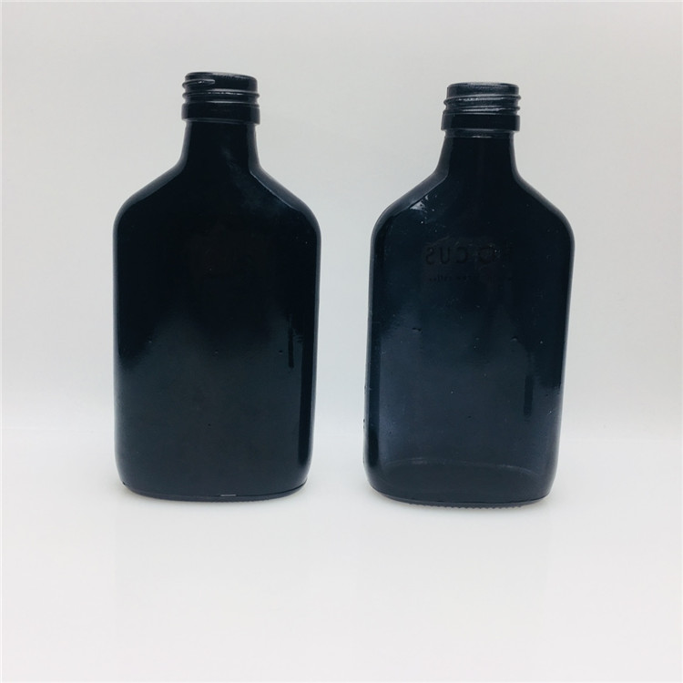 187ml 200ml black glass wine bottles with aluminium lid