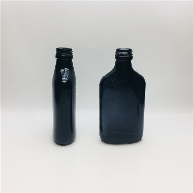 187ml 200ml black glass wine bottles with aluminium lid