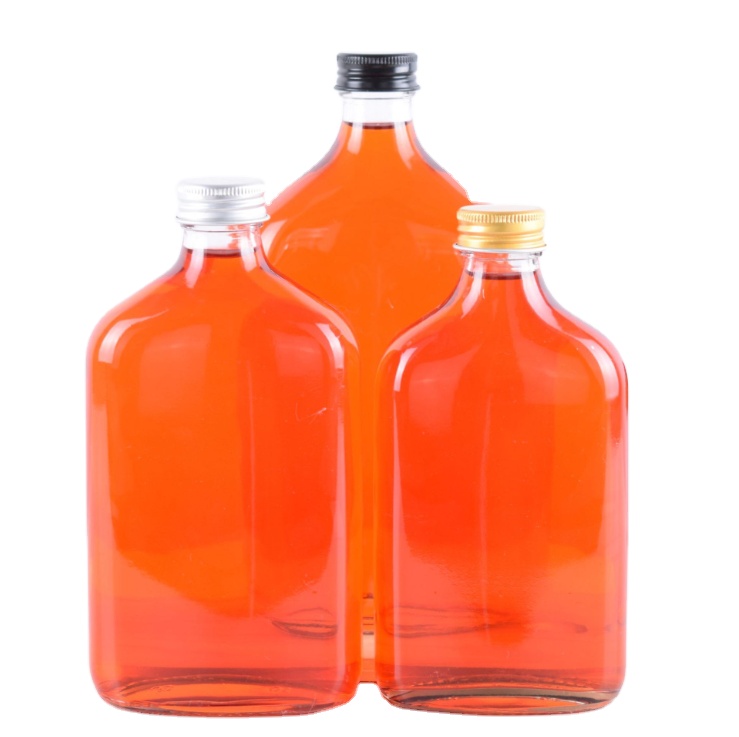 187ml 250ml 375ml 500ml flat vodka whiskey brandy cold brew coffee glass bottles with screw top