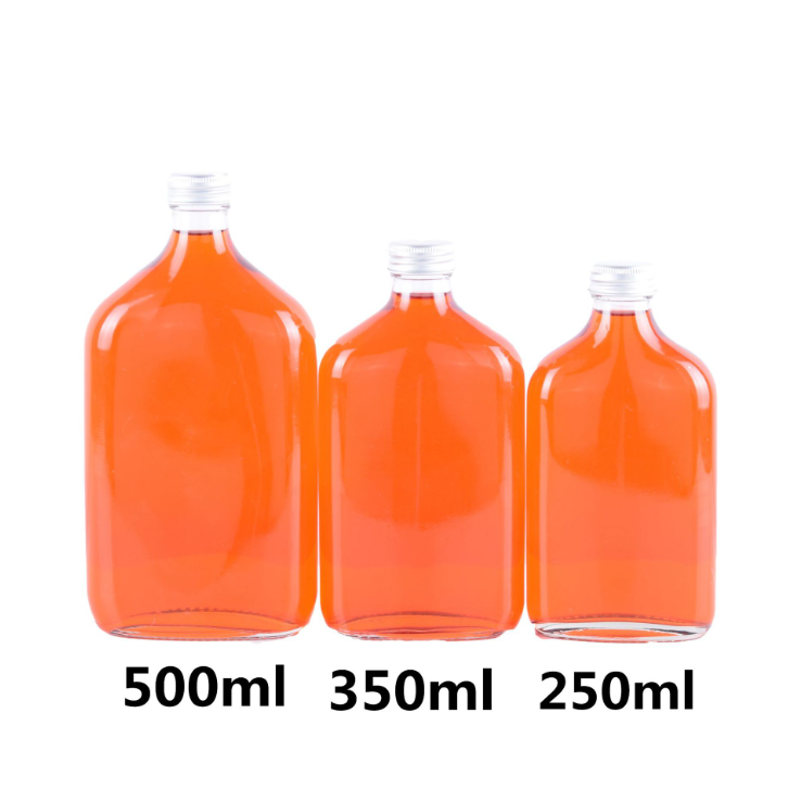 187ml 250ml 375ml 500ml flat vodka whiskey brandy cold brew coffee glass bottles with screw top