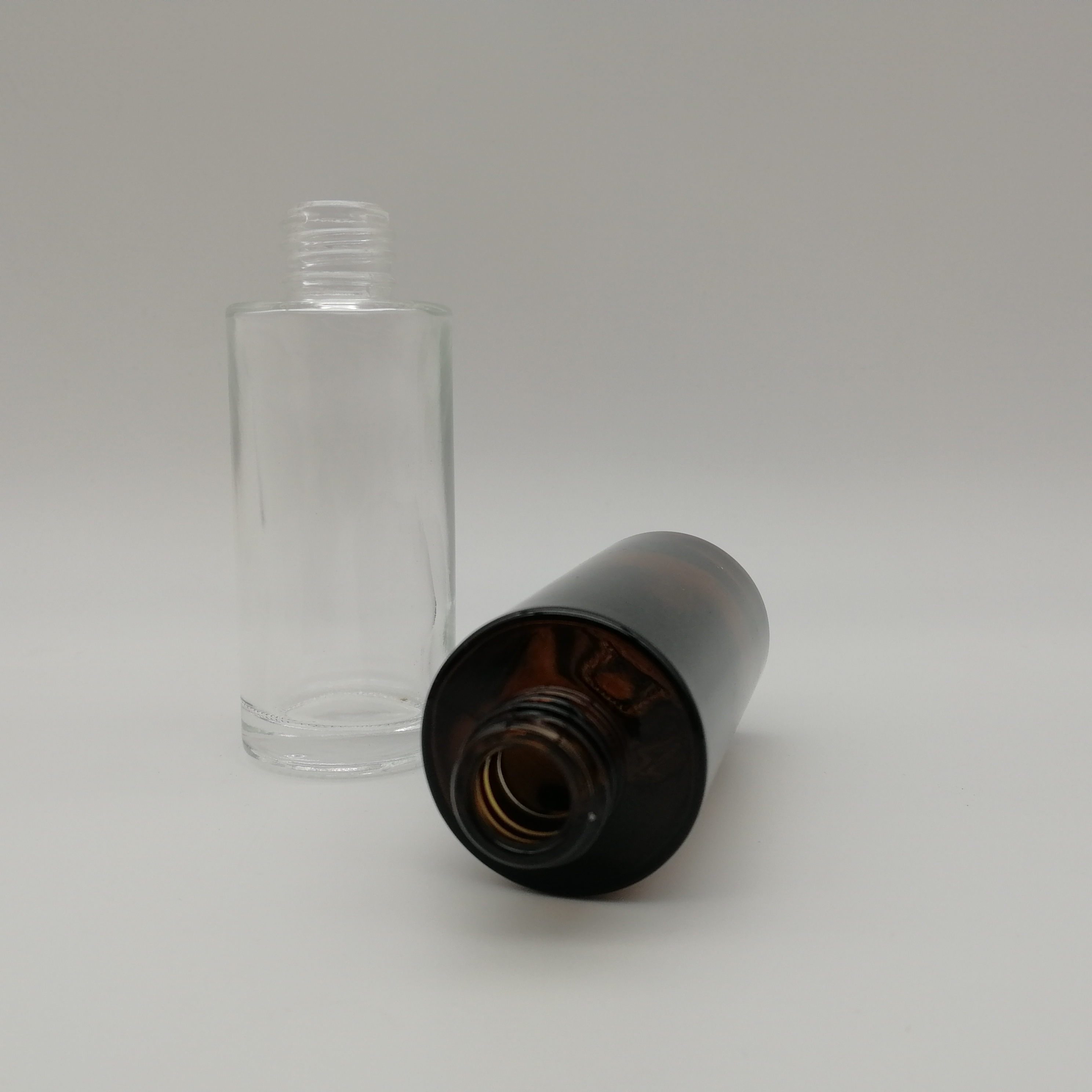 18mm 30ml 60ml 100ml amber clear glass serum treatment pump bottles