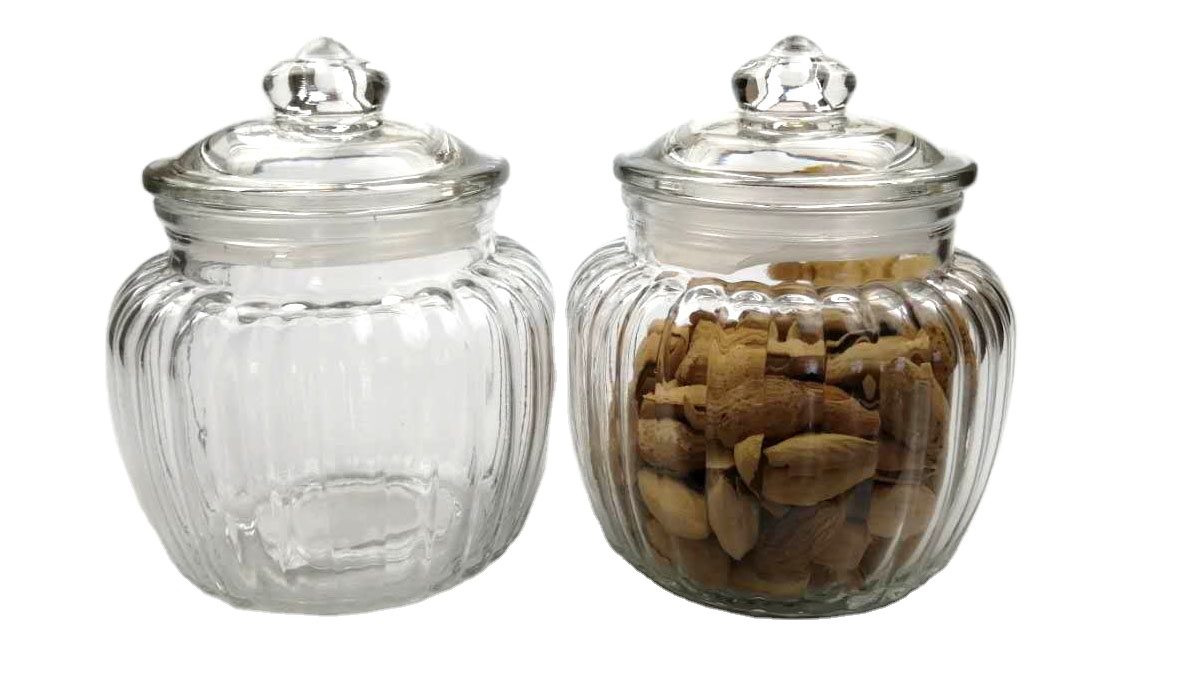 18oz and 33oz Kitchen Food Storage Pumpkin Glass Jar