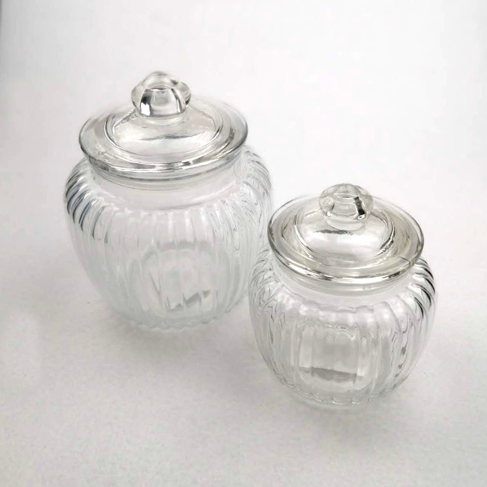 18oz and 33oz Kitchen Food Storage Pumpkin Glass Jar