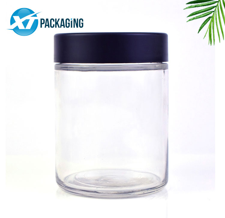 18oz larger wide mouth glass jar cbd flower clear concentrate jar