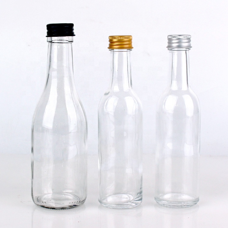 190ml chinese factory price empty clear glass bottle for wine beer