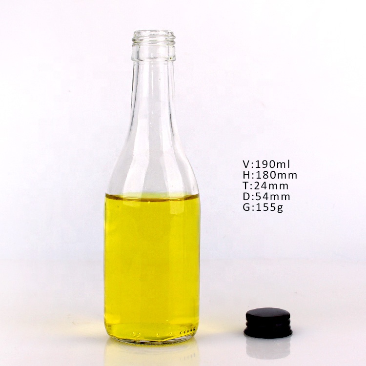 190ml chinese factory price empty clear glass bottle for wine beer