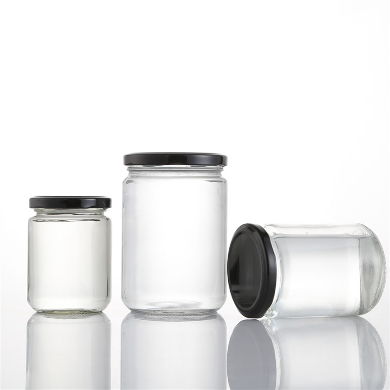 195ml 240ml 350ml 500ml 700ml clear round food storage honey glass jars glass candle jars