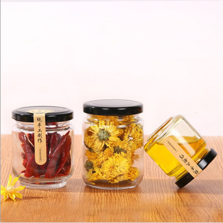 195ml 240ml 350ml 500ml 720ml clear round food storage honey glass jars glass jam jars