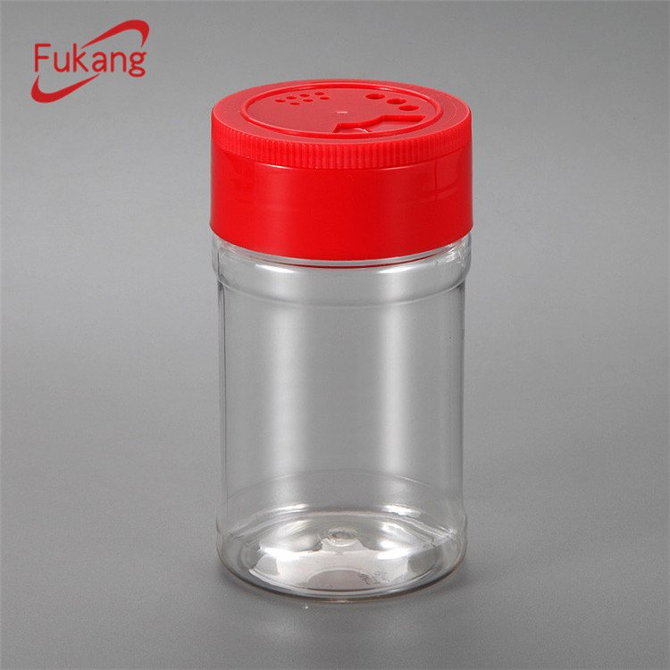 196ml clear Plastic mini Spice jar set with shaker cap