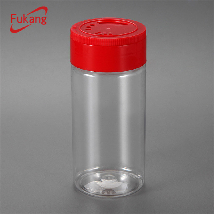 196ml clear Plastic mini Spice jar set with shaker cap