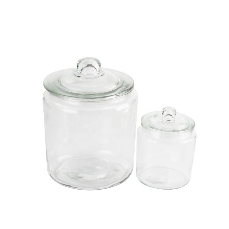 1Gallon Clear Glass Jar large glass pickle storage jar with Lid for Dry Food