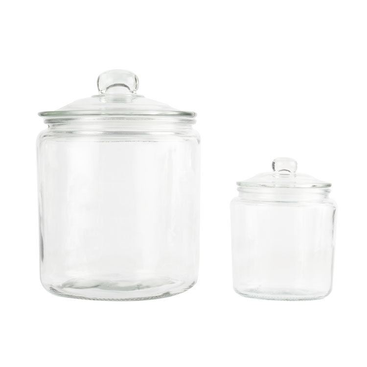 1Gallon Clear Glass Jar large glass pickle storage jar with Lid for Dry Food