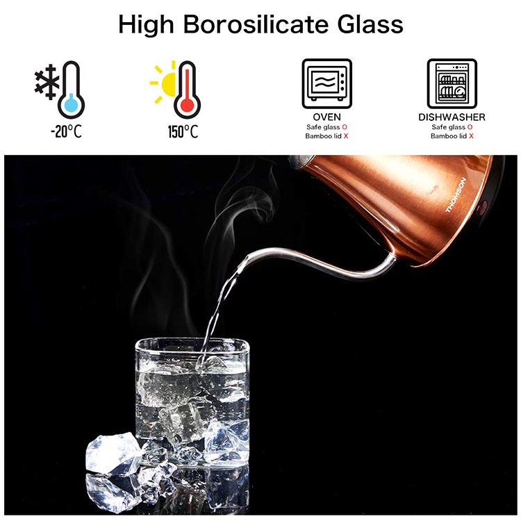 1L 1.5L Borosilicate Glass Kettle Large Jug For Cold Water Drinking