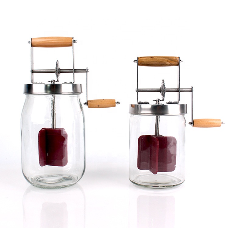 1L 1.5L homemade glass butter churn jar on sale