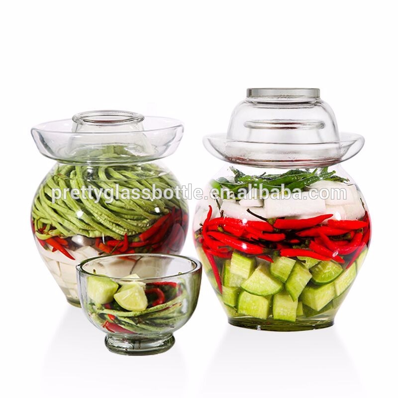 1L 2L 3L 4L 5L High Quality Empty Glass Pickle Jar Food Packing Containers  Canned Food Jar With Cap Set