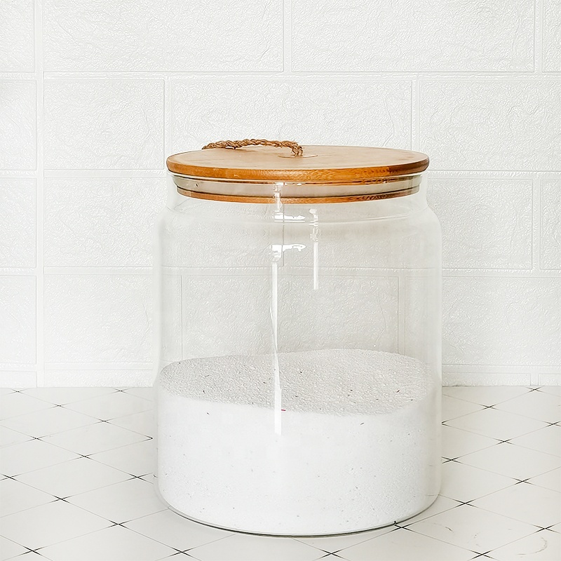 1L/2L/4L Pantry bathroom and laundry glass jar with twine bamboo lid