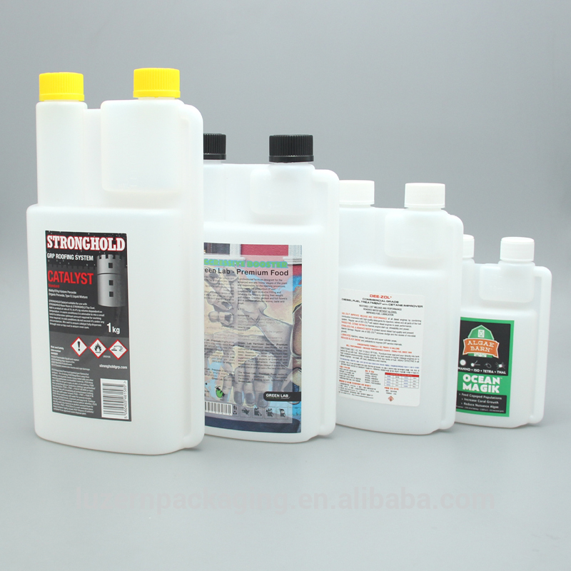 1L Double Neck Measuring Plastic Bottle With Child Resistant Cap