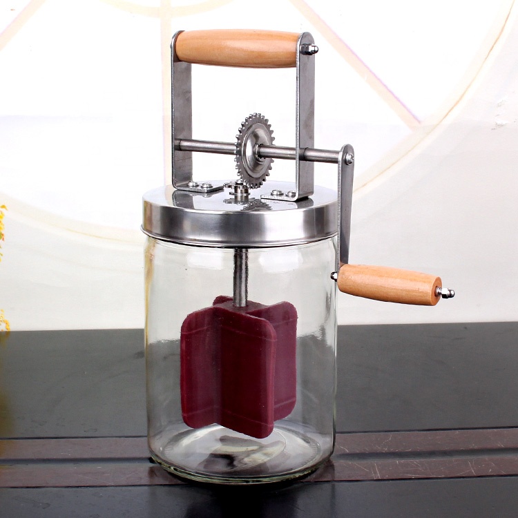 1L Hand made glass butter churn jar house holding purposes 1000ml