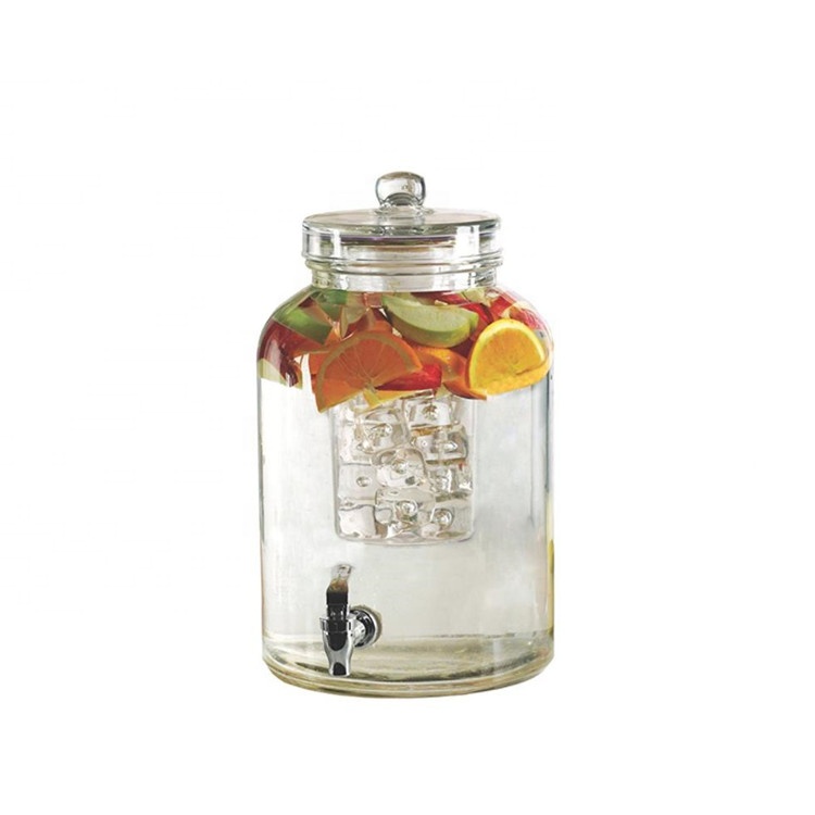 1L  Round customizable mason jars candle jars gallon glass jar with glass lid
