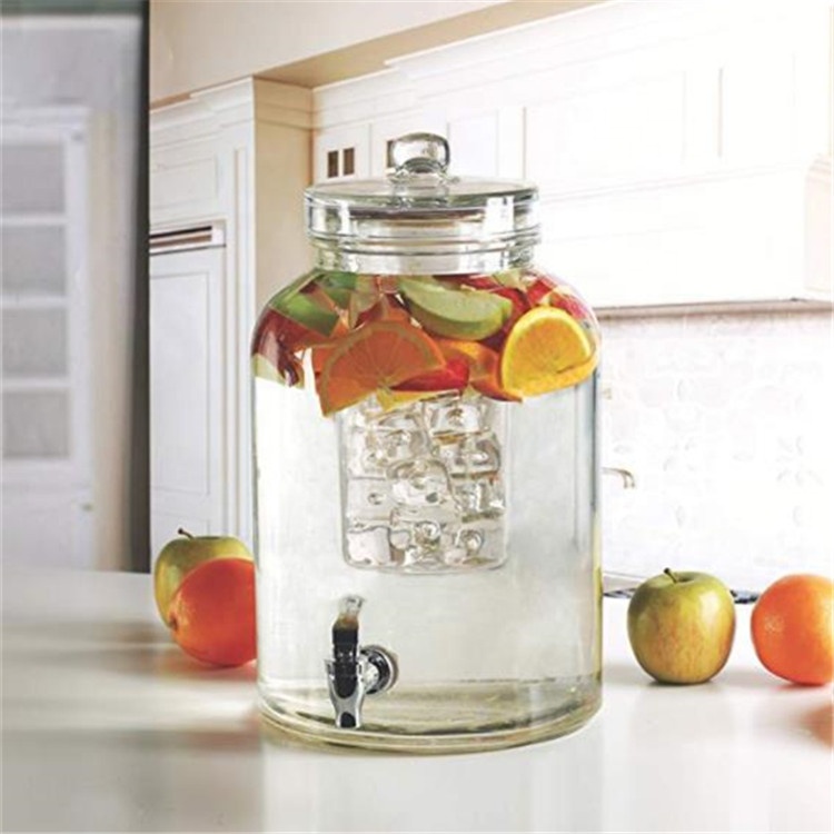 1L Round customizable mason jars candle jars gallon glass jar with glass lid