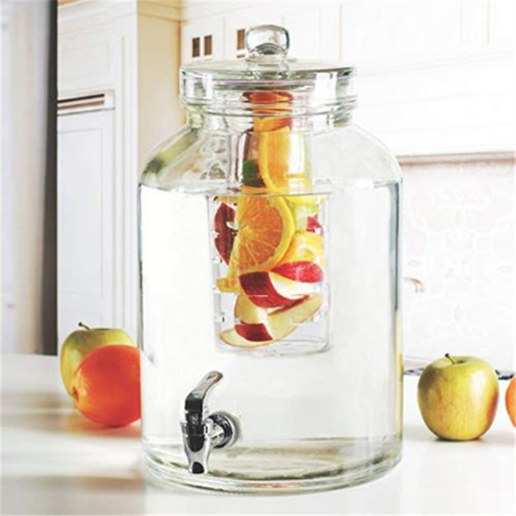 1L Round customizable mason jars candle jars gallon glass jar with glass lid